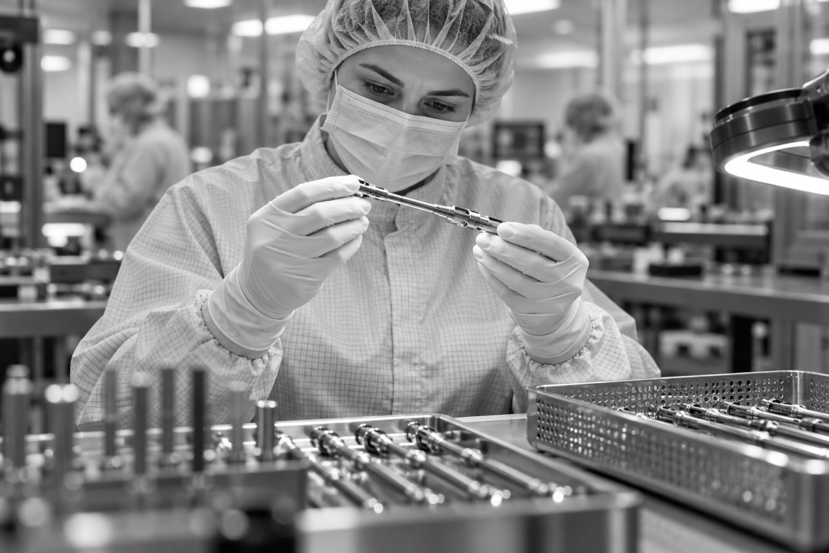 Inspección de un dispositivo médico en un entorno controlado